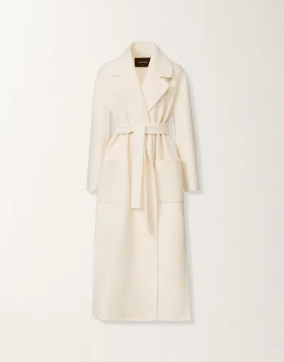 Fabiana Filippi Double-faced Soft Wool And Cashmere Coat In White