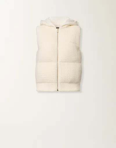 Fabiana Filippi Down Gilet In Wool And Silk With Sequins In White