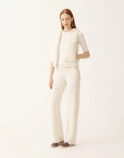 Fabiana Filippi Down Gilet In Wool And Silk With Sequins In White