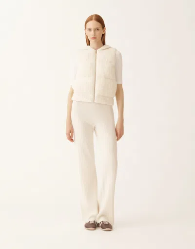 Fabiana Filippi Down Gilet In Wool And Silk With Sequins In White