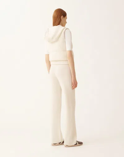 Fabiana Filippi Down Gilet In Wool And Silk With Sequins In White