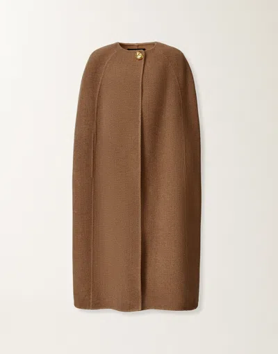 Fabiana Filippi Cape In Soft Double Chevron In Brown