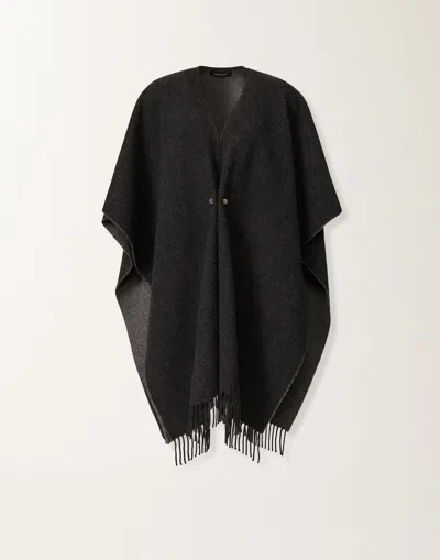 Fabiana Filippi Open Wool And Cashmere Cape In Gray