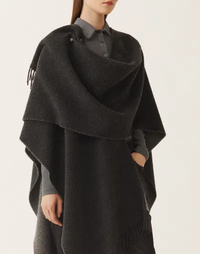Fabiana Filippi Open Wool And Cashmere Cape In Gray
