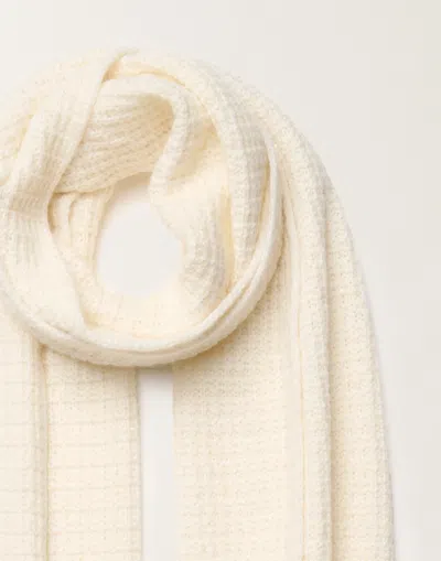 Fabiana Filippi Wool And Silk Scarf With Sequins In Neutral