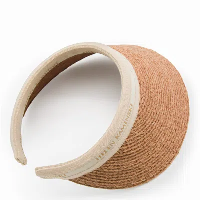 Helen Kaminski Top Open Woven Strap Adjustable Hat In Brown