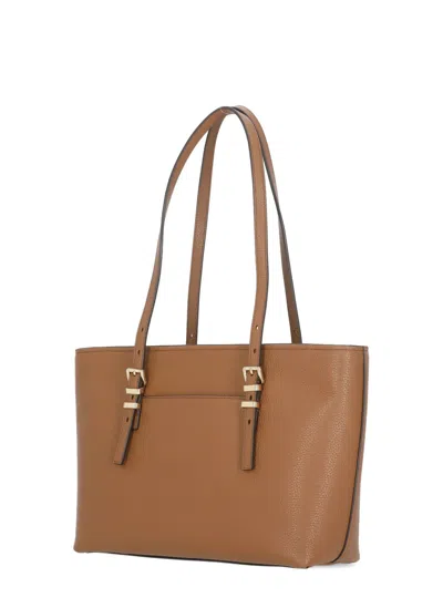 Michael Michael Kors Double Handle Shoulder Bag With Gold Hardware In Brown