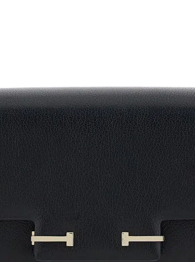 Tom Ford Black Leather Crossbody Bag In Black