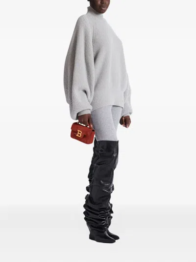 Balmain Mini B-buzz Twisted-handle Tote Bag In Red