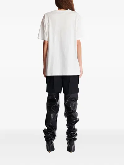 Balmain Short Sleeve Crew Neck Graphic T-shirt In White