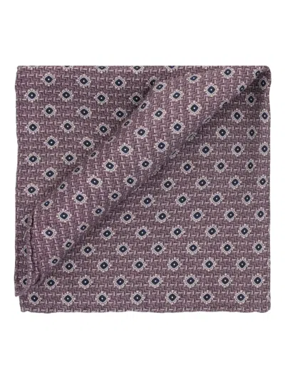 Brunello Cucinelli Geometric-pattern Pocket Square In Purple