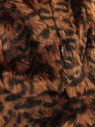 Kangol Leopard-print Trapper Hat In Brown
