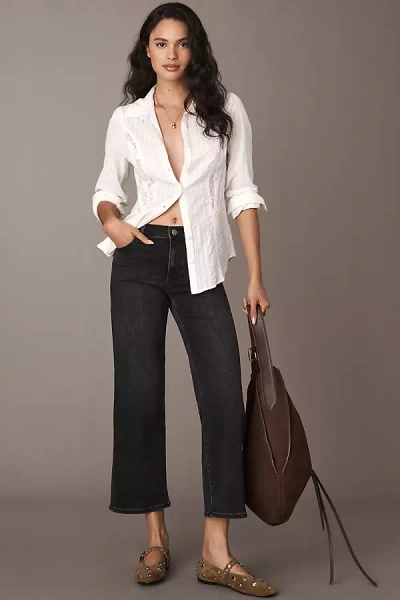 Frame The Mellow High Rise Ankle Jeans In Starship In Black