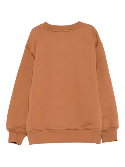 Msgm Logo-print Sweatshirt In Brown