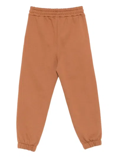 Msgm Logo-print Drawstring Trousers In Brown