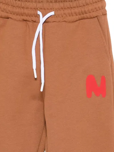 Msgm Logo-print Drawstring Trousers In Brown