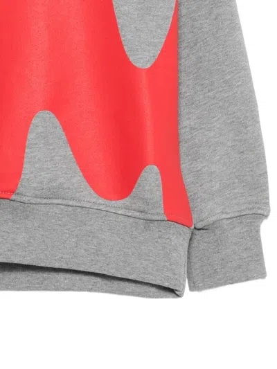 Msgm Abstract-wave Sweatshirt In Gray