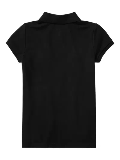 Polo Ralph Lauren Navy Cotton Polo Shirt With Logo In Black