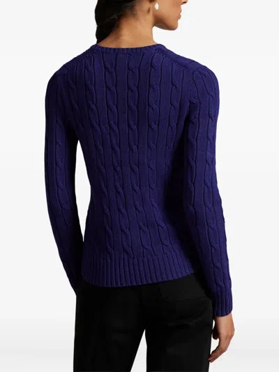 Polo Ralph Lauren Cobalt Blue Cable-knit Sweater In Wool And Cashmere In Blue