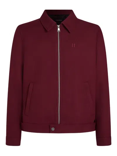Karl Lagerfeld Zip-front Jacket In Burgundy