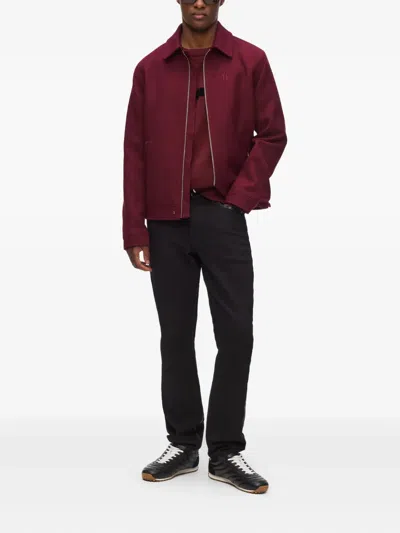Karl Lagerfeld Zip-front Jacket In Burgundy