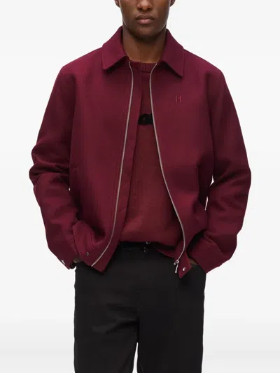 Karl Lagerfeld Zip-front Jacket In Burgundy