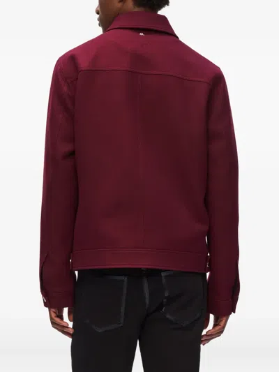 Karl Lagerfeld Zip-front Jacket In Burgundy