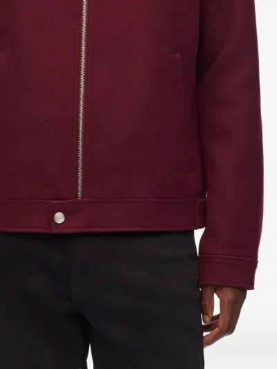 Karl Lagerfeld Zip-front Jacket In Burgundy