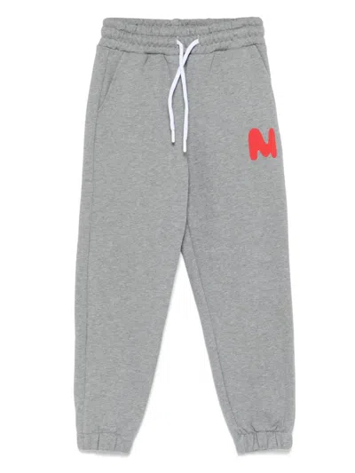 Msgm Logo-detail Drawstring Track Pants In Gray