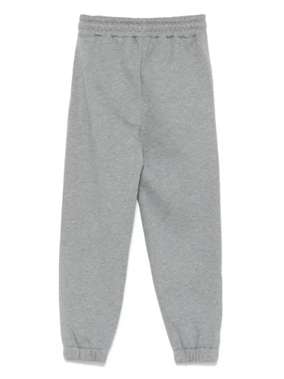 Msgm Logo-detail Drawstring Track Pants In Gray