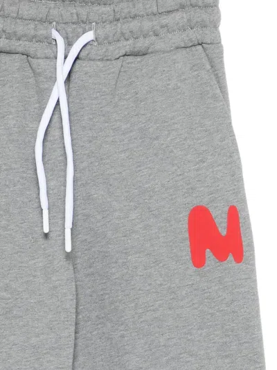 Msgm Logo-detail Drawstring Track Pants In Gray