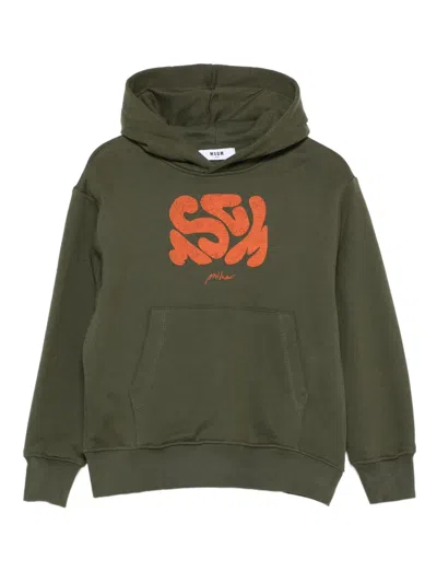 抽象印花连帽上衣