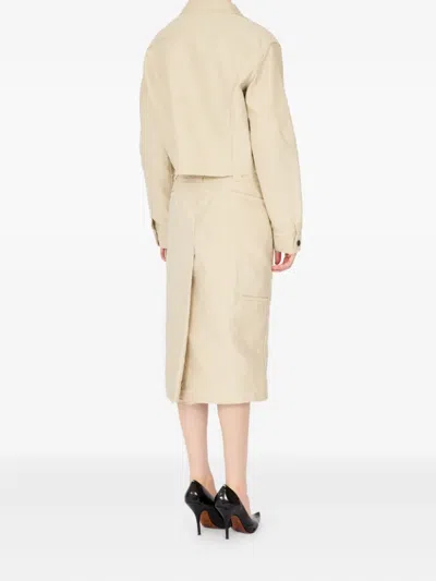 Maison Margiela Cropped Denim Jacket In Neutral