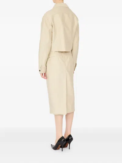 Maison Margiela Cropped Denim Jacket In Neutral