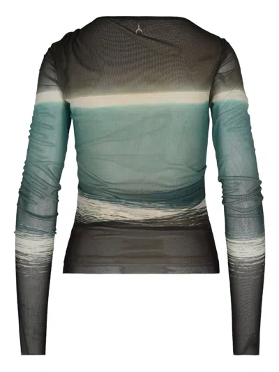 Patrizia Pepe Multicolor Stretch Tulle Degradé Sweater In Multi