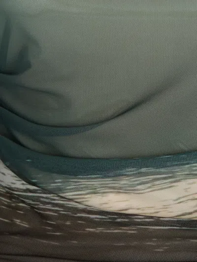 Patrizia Pepe Multicolor Stretch Tulle Degradé Sweater In Multi