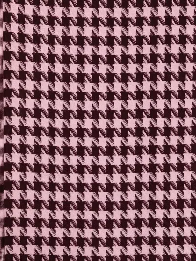 Liu •jo Houndstooth-pattern Fringed Scarf In Burgundy