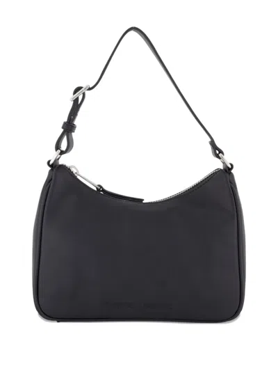 Samsoe & Samsoe Structured Leather Shoulder Purse In Black