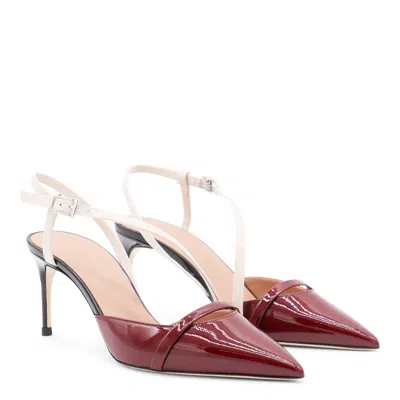 Malone Souliers Glossy Pointed Stiletto Two-tone Pumps In Red