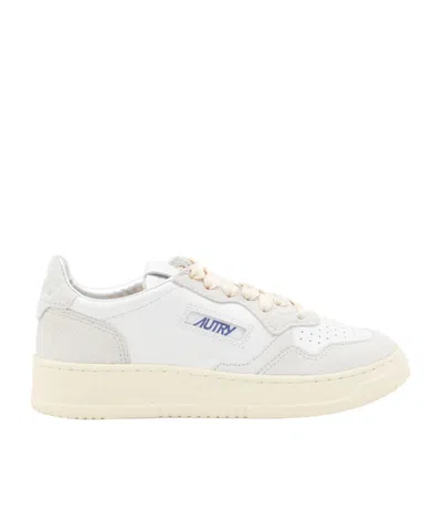 Autry Medalist Sneakers In Leather With Suede Inserts In White