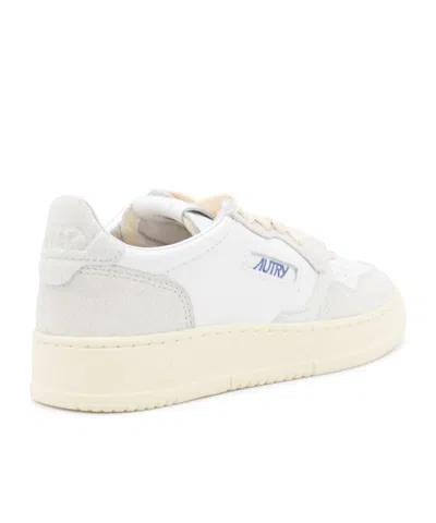 Autry Medalist Sneakers In Leather With Suede Inserts In White