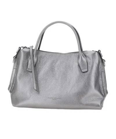 Gianni Chiarini Logo Embossed Zipped Tote Bag In Silver