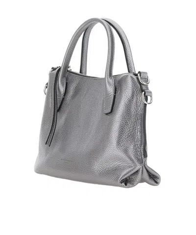 Gianni Chiarini Logo Embossed Zipped Tote Bag In Silver