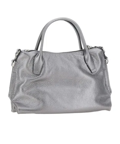 Gianni Chiarini Logo Embossed Zipped Tote Bag In Silver