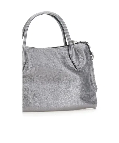 Gianni Chiarini Logo Embossed Zipped Tote Bag In Silver