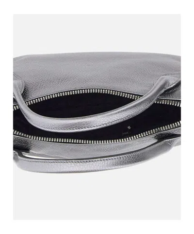 Gianni Chiarini Logo Embossed Zipped Tote Bag In Silver