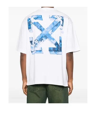 Off-white Cloudy Arrow Skate Cotton T-shirt In White