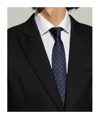 Ferragamo Gancini Bicolor Jacquard Tie Ties And Bow Ties Blue