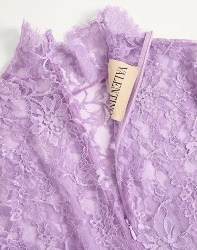Valentino Purple Floral Lace Bodysuit In Purple