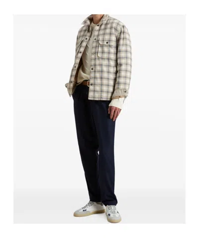 Woolrich Plaid Pattern Jacket Featuring Chest Pockets In Neutral